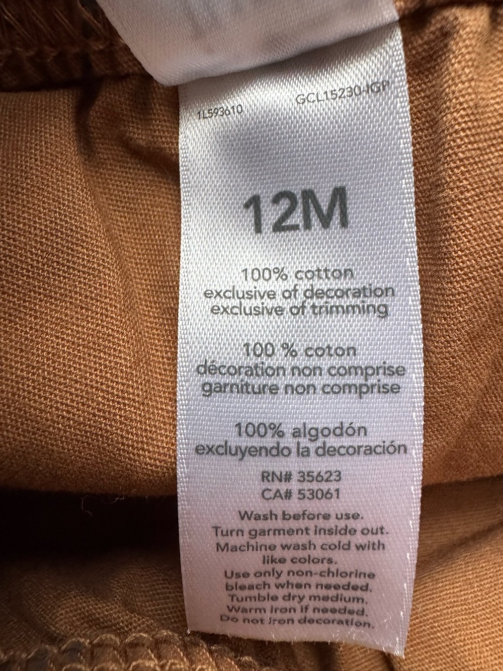 12M Carter’s Just One You Animal Print Shorts Brown Drawstring - Picture 4 of 4